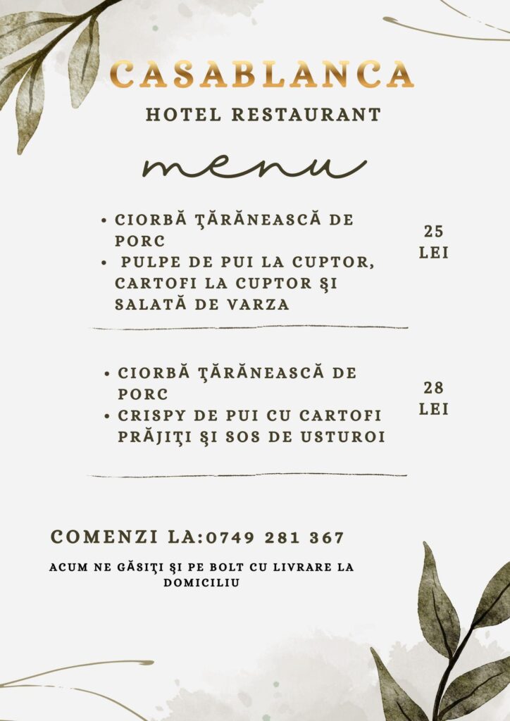 Meniul zilei pliant Casablanca Craiova
