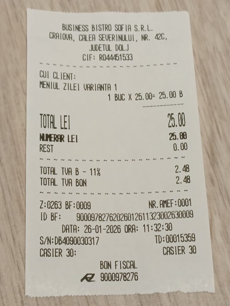 Pret meniul zilei Hostel Casablanca