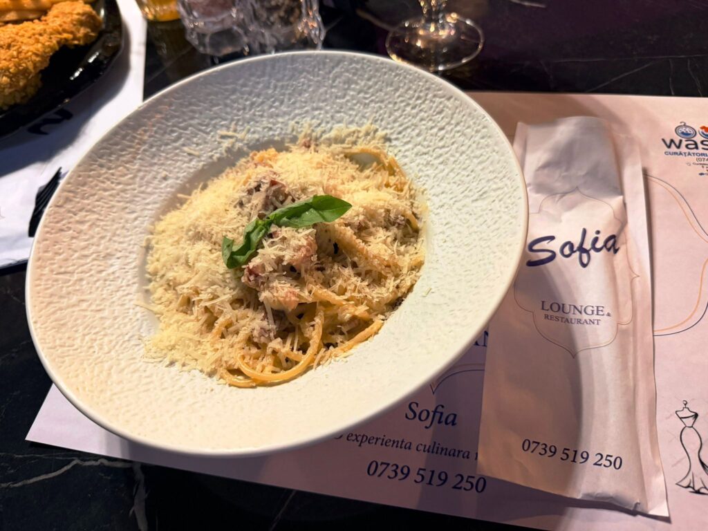 Paste carbonara Sofia Bistro Craiova restaurant a la carte