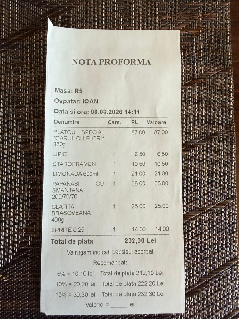 Bon fiscal Carul cu Flori